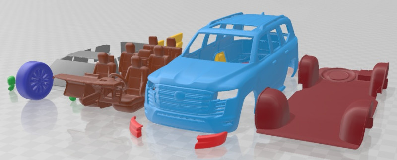 Toyota Land Cruiser 300 2022 V2 Printable Car 3D 프린트 모델 .c4d .max .obj .3ds .fbx .stl .blend 
