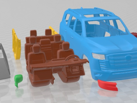 Toyota Land Cruiser 300 2022 V2 Printable Car 3D 프린트 모델