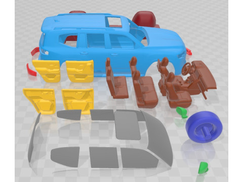 Toyota Land Cruiser 300 2022 V2 Printable Car 3D 프린트 모델