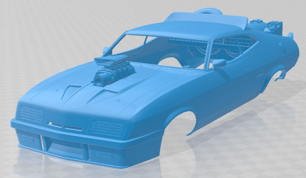 Falcon 1973 Mad Max Interceptor Printable Body Car Modelo de impresión 3D .c4d .max .obj .3ds .fbx .stl .blend