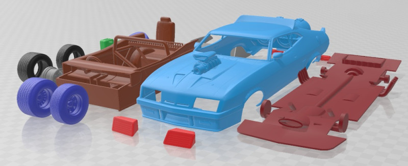 Falcon 1973 Mad Max Interceptor Printable Car 3D Baskı Modeli .c4d .max .obj .3ds .fbx .stl .blend 