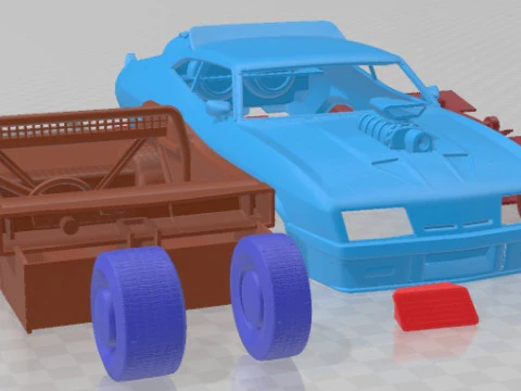 Falcon 1973 Mad Max Interceptor Printable Car 3D Print Model