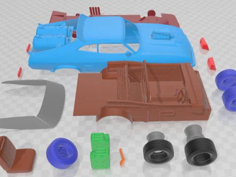 Falcon 1973 Mad Max Interceptor Printable Car 3D Print Model