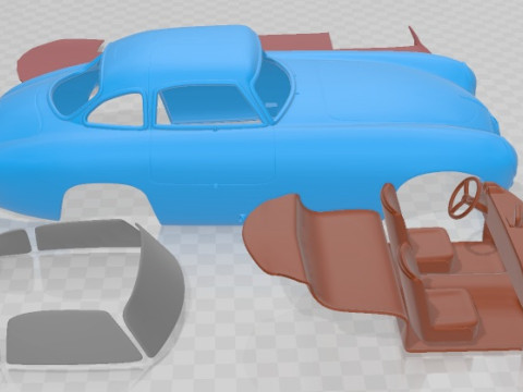Mercedes Benz SL Class 1952 Printable Car 3D 프린트 모델