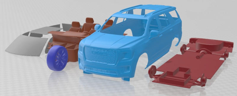 GMC Yukon Denali 2021 Printable Car Model Cetak 3D .c4d .max .obj .3ds .fbx .stl .blend 