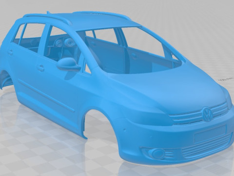 Volkswagen Golf Plus 2011 Printable Body Car Model Cetak 3D