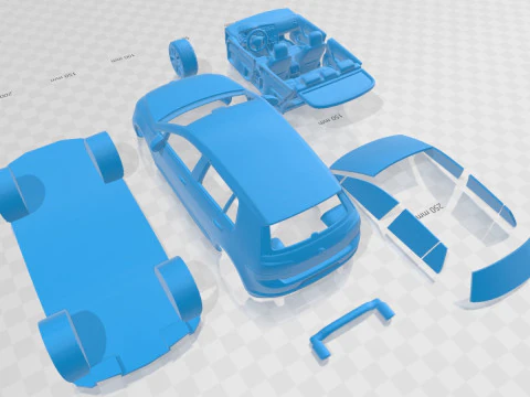 Volkswagen Golf VII GTI 5 Doors 2014 Printable Car 3D Print Model