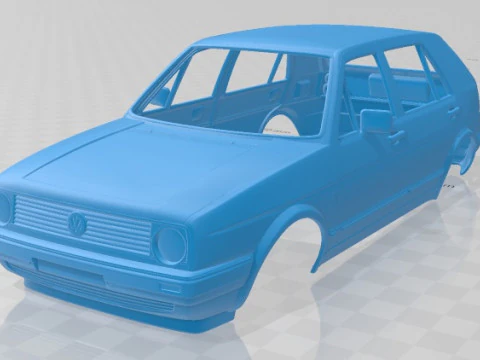 Volkswagen Golf Mk2 5 Door 1983 Printable Body Car 3D Print Model