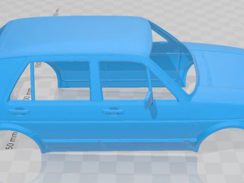 Volkswagen Golf Mk2 5 Door 1983 Printable Body Car 3D Print Model