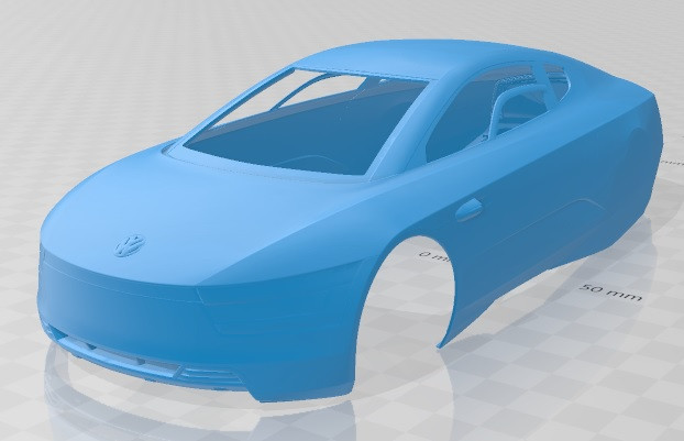Volkswagen XL1 2014 Printable Body Car 3D Druckmodell .c4d .max .obj .3ds .fbx .stl .blend
