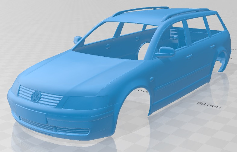 Volkswagen Passat Variant 1997 Printable Body Car Modello di stampa 3D .c4d .max .obj .3ds .fbx .stl .blend