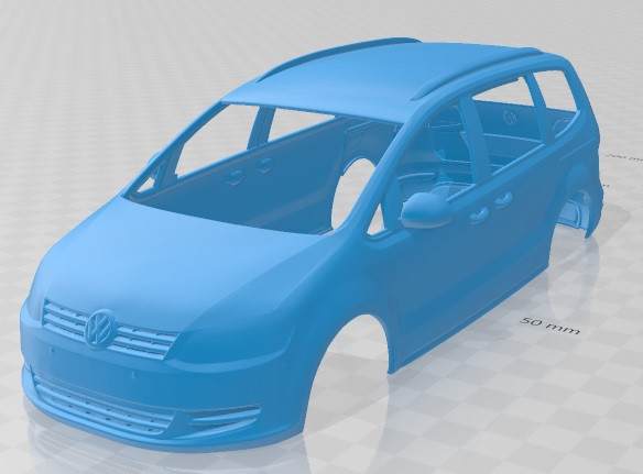 Volkswagen Sharan 2016 Printable Body Car 3D-printmodel .c4d .max .obj .3ds .fbx .stl .blend