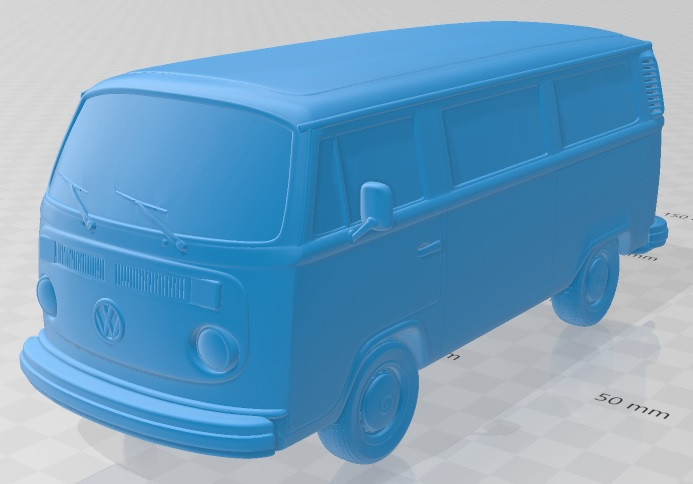 Volkswagen Transporter T2 1972 Printable Van 3D प्रिंट मॉडल .c4d .max .obj .3ds .fbx .stl .blend 