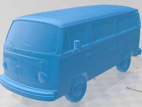 Volkswagen Transporter T2 1972 Printable Van 3D Print Model