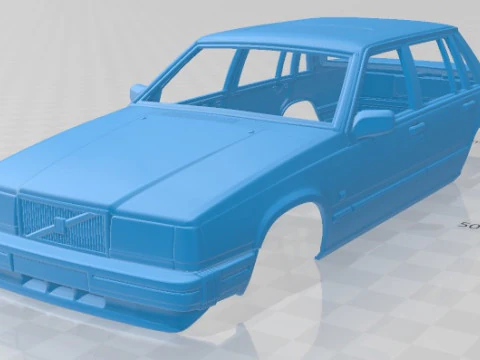 Volvo 744 Sedan 1985 Printable Body Car 3D Print Model