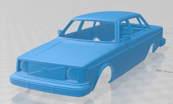 Carro com carroceria imprim&iacute;vel Volvo 244 Sedan 1975 Modelo de Impressão 3D .c4d .max .obj .3ds .fbx .stl .blend 