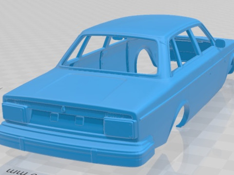 Volvo 244 Sedan 1975 Printable Body Car Modello di stampa 3D
