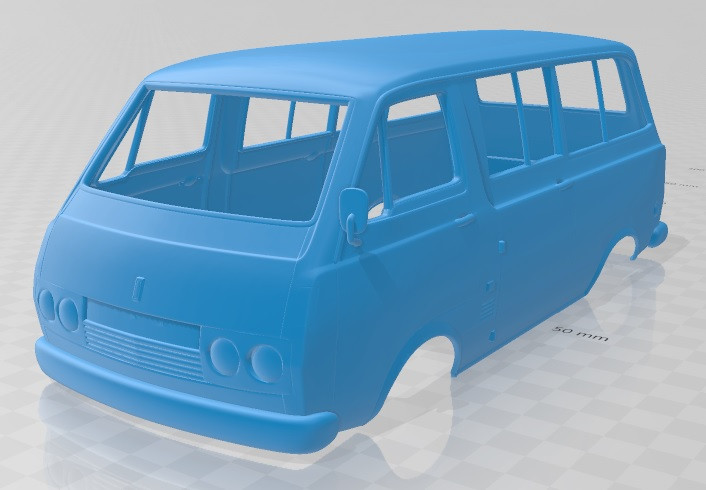 Toyota Hiace 1967 Printable Body Van Modello di stampa 3D .c4d .max .obj .3ds .fbx .stl .blend