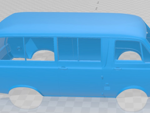 Toyota Hiace 1967 Printable Body Van Model Cetak 3D