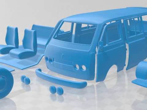 Toyota Hiace 1967 Printable Van 3D Print Model