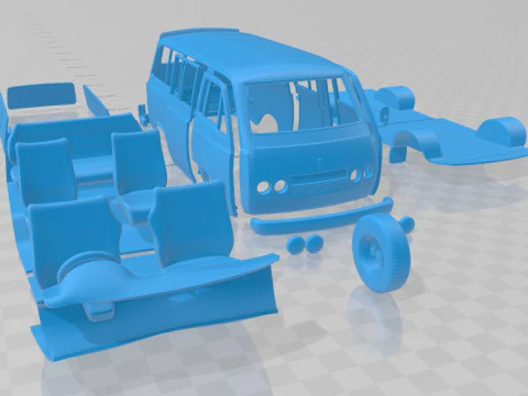 Toyota Hiace 1967 Printable Van 3D Print Model