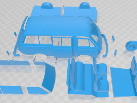 Toyota Hiace 1967 Printable Van 3D Print Model