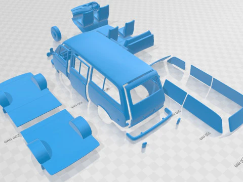 Toyota Hiace 1967 Printable Van 3D Print Model