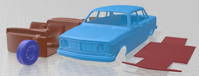 Volvo 144 Sedan 1967 Printable Car 3Dプリントモデル .c4d .max .obj .3ds .fbx .stl .blend