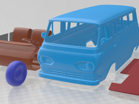 E Series Falcon Club Wagon 1963 Printable Van Modello di stampa 3D