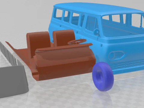 E Series Falcon Club Wagon 1963 Printable Van 3D Print Model