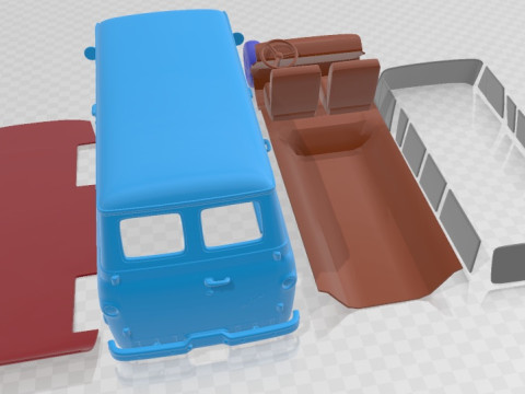 E Series Falcon Club Wagon 1963 Printable Van 3D 프린트 모델