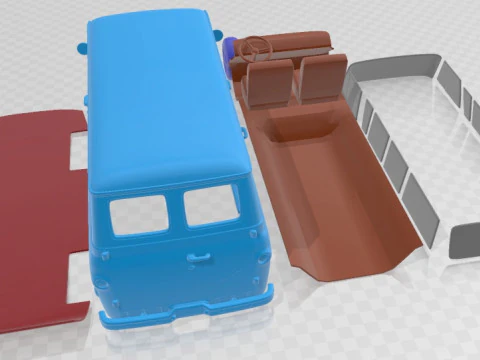 E Series Falcon Club Wagon 1963 Printable Van 3D Print Model