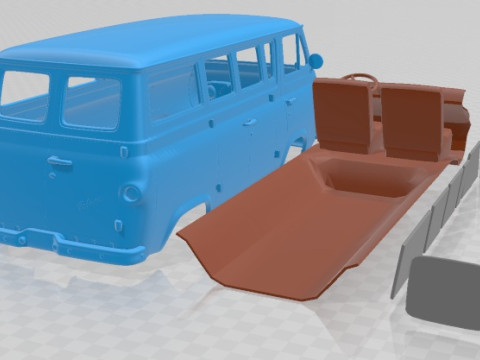 E Series Falcon Club Wagon 1963 Printable Van 3D 프린트 모델