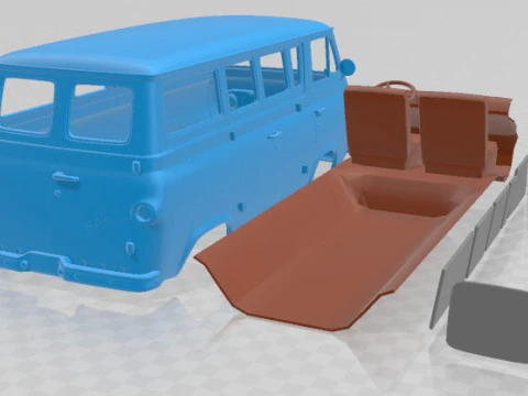 E Series Falcon Club Wagon 1963 Printable Van 3D Print Model