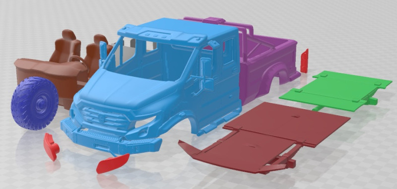 GAZ Vepr Next Double Cab Pickup Truck 2017 Printable Modelo de impresión 3D .c4d .max .obj .3ds .fbx .stl .blend 