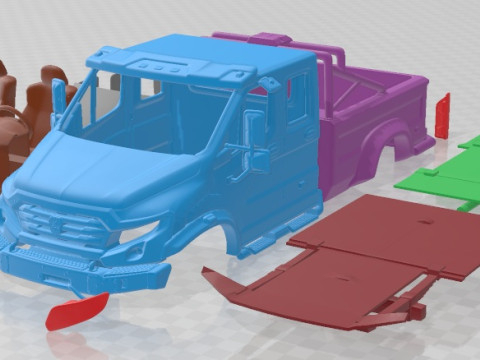 GAZ Vepr Next Double Cab Pickup Truck 2017 Printable 3D Print Model