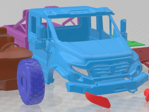 GAZ Vepr Next Double Cab Pickup Truck 2017 Printable Modelo de impresión 3D