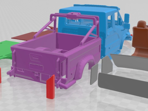 GAZ Vepr Next Double Cab Pickup Truck 2017 Printable Modelo de impresión 3D