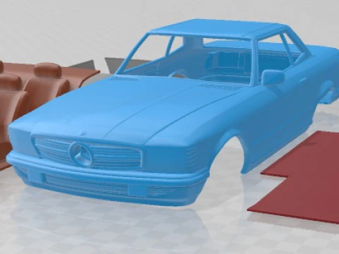 梅赛德斯奔驰 SL 级 R107 轿跑车 1972 年可打印汽车 3D 打印模型