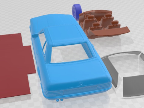 Mercedes Benz SL Class R107 Coupe 1972 Printable Car 3D Print Model