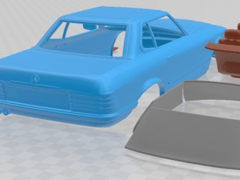 Mercedes Benz SL Class R107 Coupe 1972 Printable Car 3D Print Model