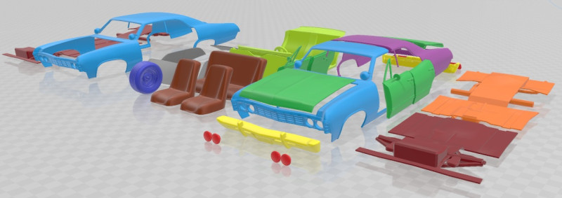Chevrolet Impala 1967 Printable Car 3D Print Model .c4d .max .obj .3ds .fbx .stl .blend
