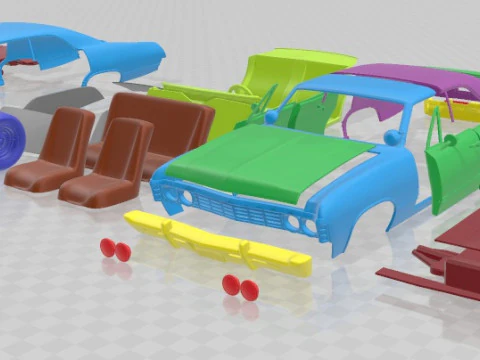 Chevrolet Impala 1967 Yazdırılabilir Araba 3D Baskı Modeli