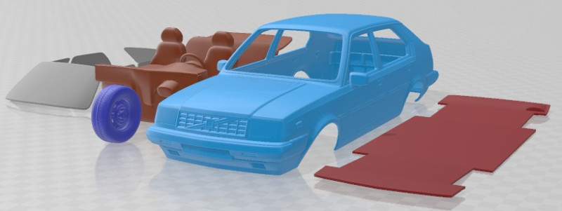 Volvo 345 5 Door 1980 Printable Car 3D प्रिंट मॉडल .c4d .max .obj .3ds .fbx .stl .blend 
