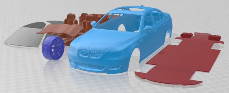 M5 E60 2005 Printable Car 3D 프린트 모델 .c4d .max .obj .3ds .fbx .stl .blend 