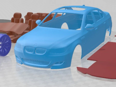 M5 E60 2005 Printable Car 3D Print Model
