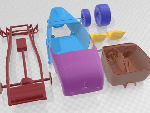 32 Hot Rod Custom Roadster Printable Car in separate parts 3D Print Model
