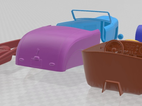 32 Hot Rod Custom Roadster Printable Car in separate parts Model do druku 3D