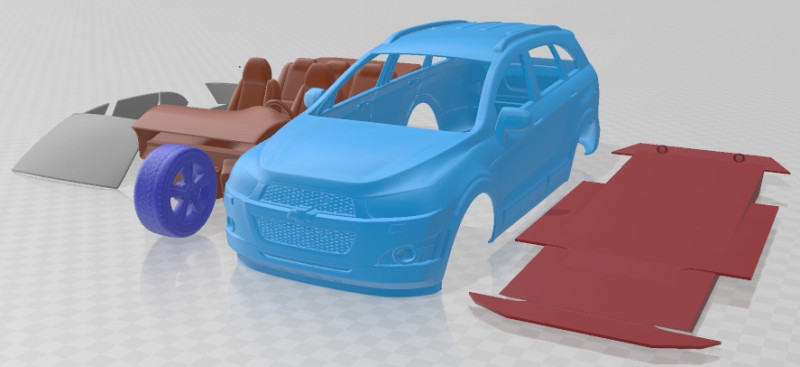 Chevrolet Captiva 2012 Printable Car Model Cetak 3D .c4d .max .obj .3ds .fbx .stl .blend 