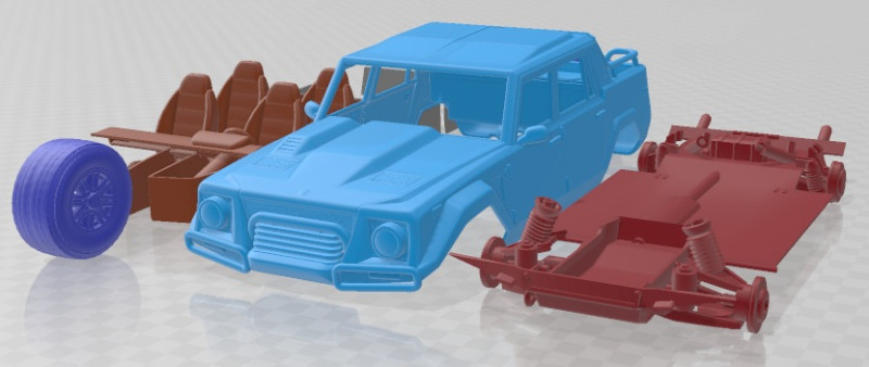 LM002 1986 Printable Car 3D Принт Модель .c4d .max .obj .3ds .fbx .stl .blend